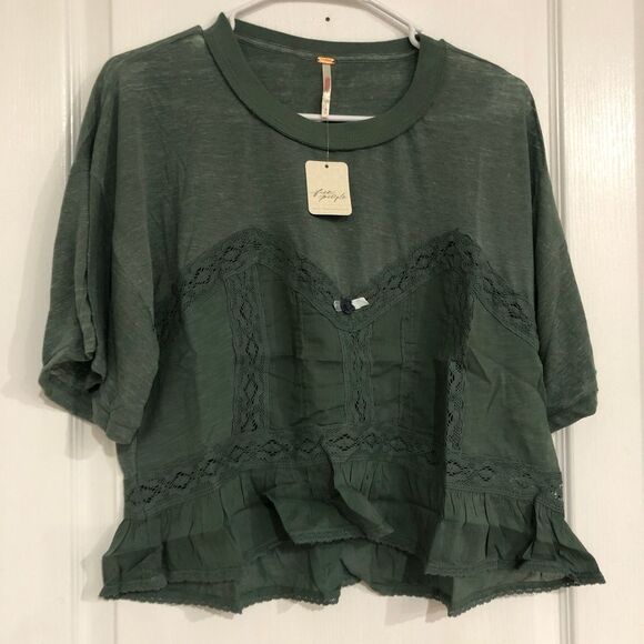 Brand New Free People Fall In Love Wash Army Tee For Women Size Small - Picture 6 of 9